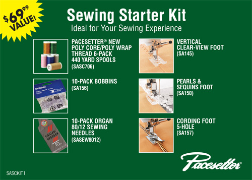 Brother New!!! PACESETTER® Sewing Starter Kit Brother New!!! PACESETTER® Sewing Starter Kit