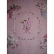 Pink and floral embroidered wall quilt