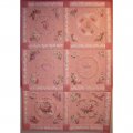 Pink and floral embroidered wall quilt